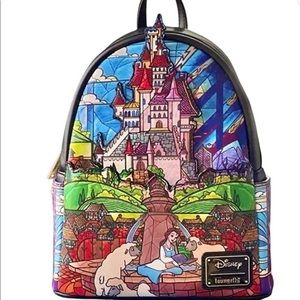 NWT Loungefly Disney Beauty & the Beast Belle Castle mini Backpack
